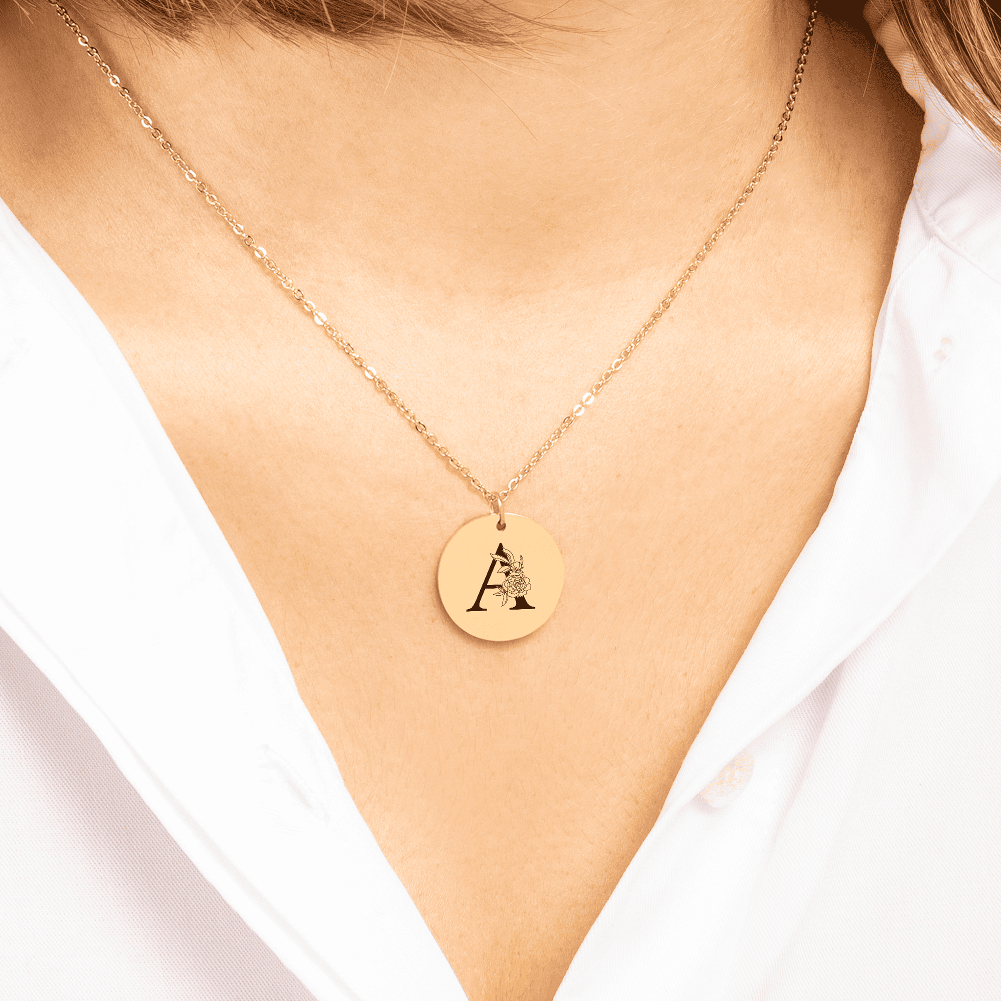 Floral Initial Necklace – A