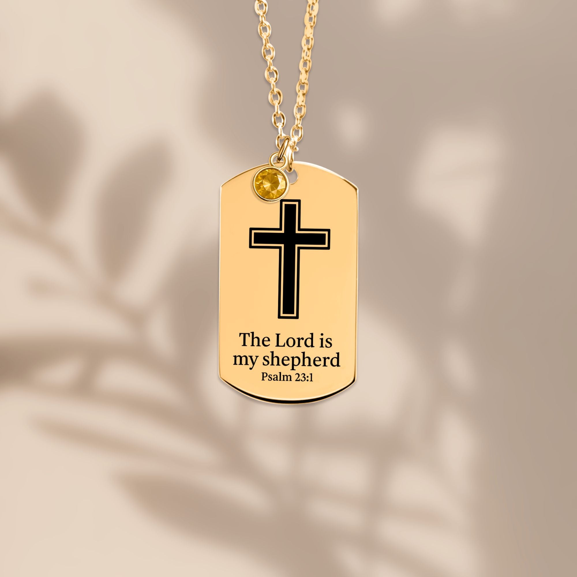 Tag Necklace with Birthstone