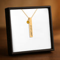 3D Bar Necklace with Birthstone